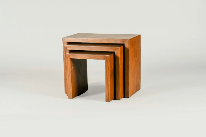 brown wooden table on white background